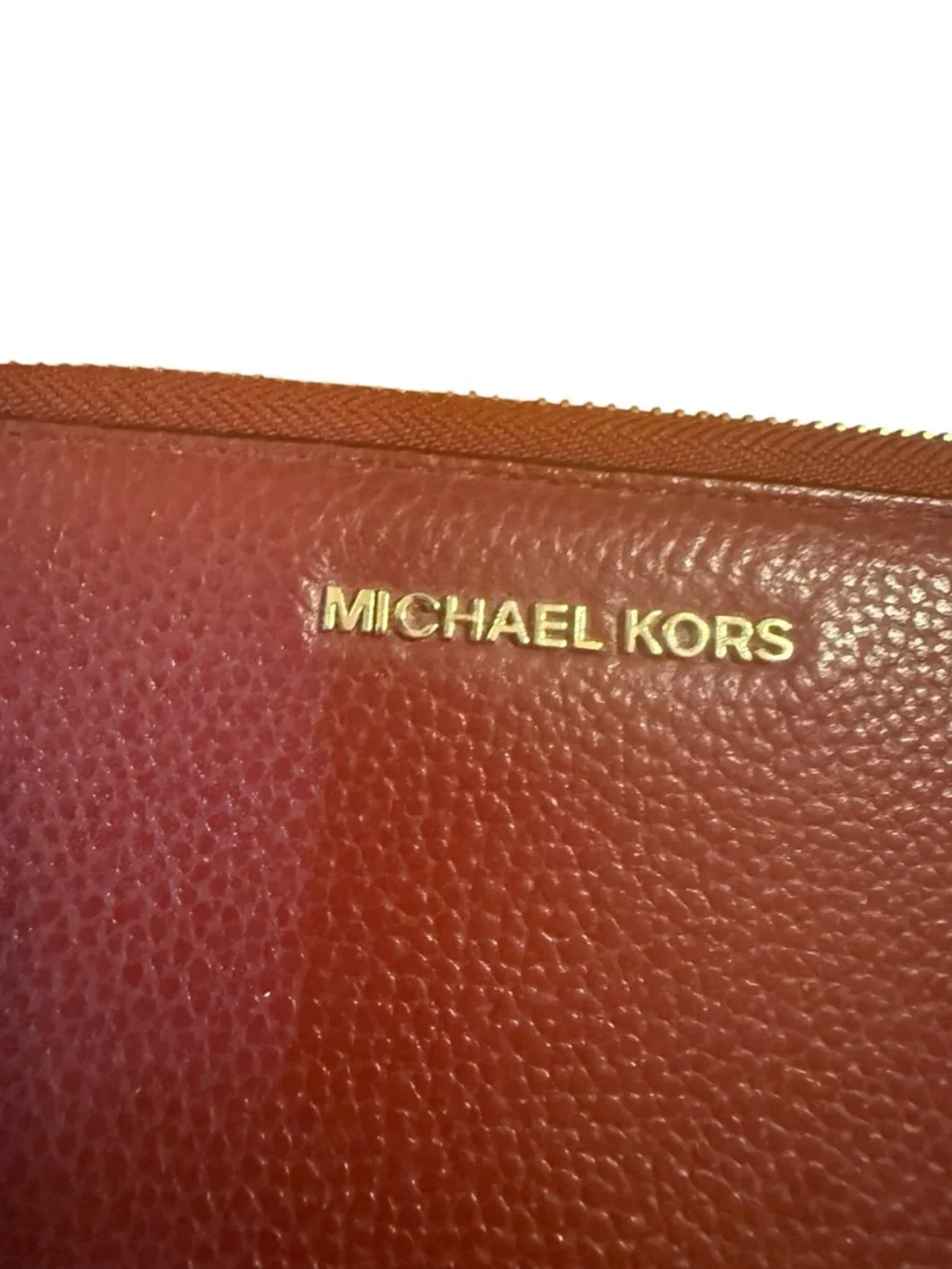 Michael Kors Women's Maroon Leather Wristlet Wallet